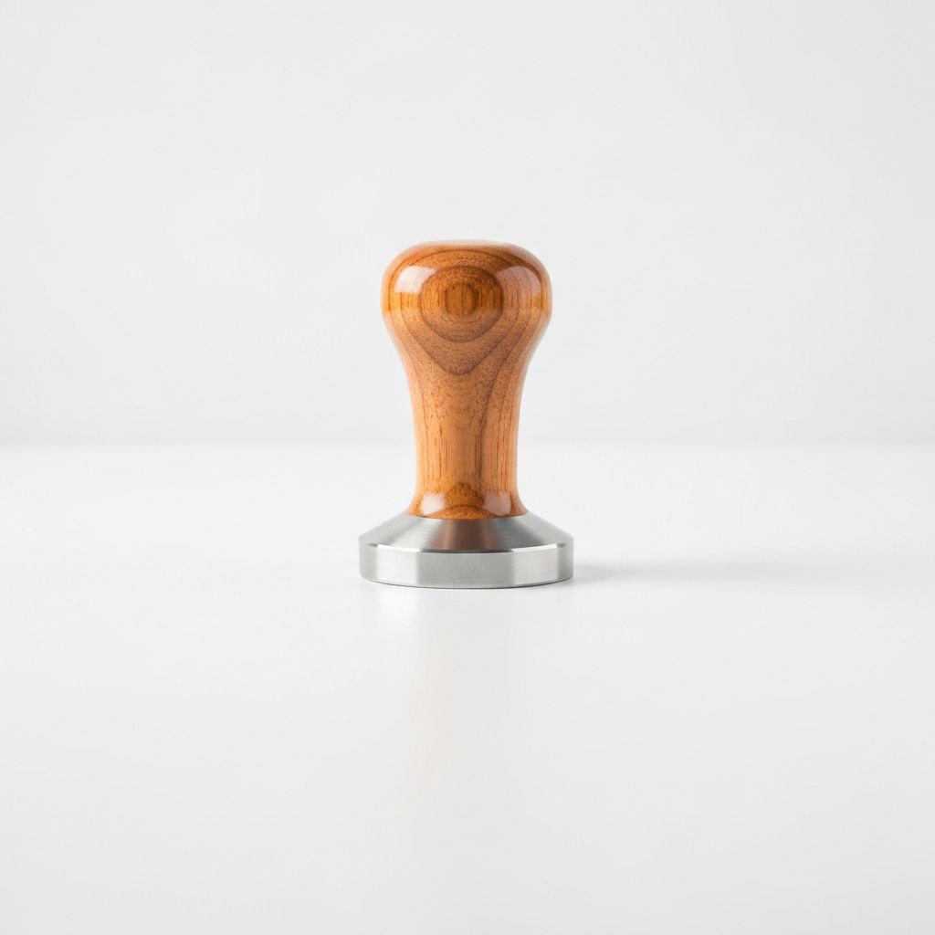 Espresso-Tamper aus stabilem Holz und Edelstahl